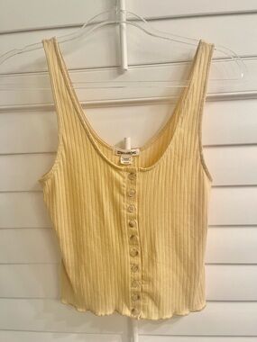 Billabong Soft Yellow Button-Front Tank